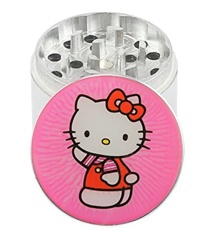 HELLO KITTY - 1.65" 4 Layer Aluminum Herb Spice Grinder (with Pollen Screen) - Top Covered with Clear Doming