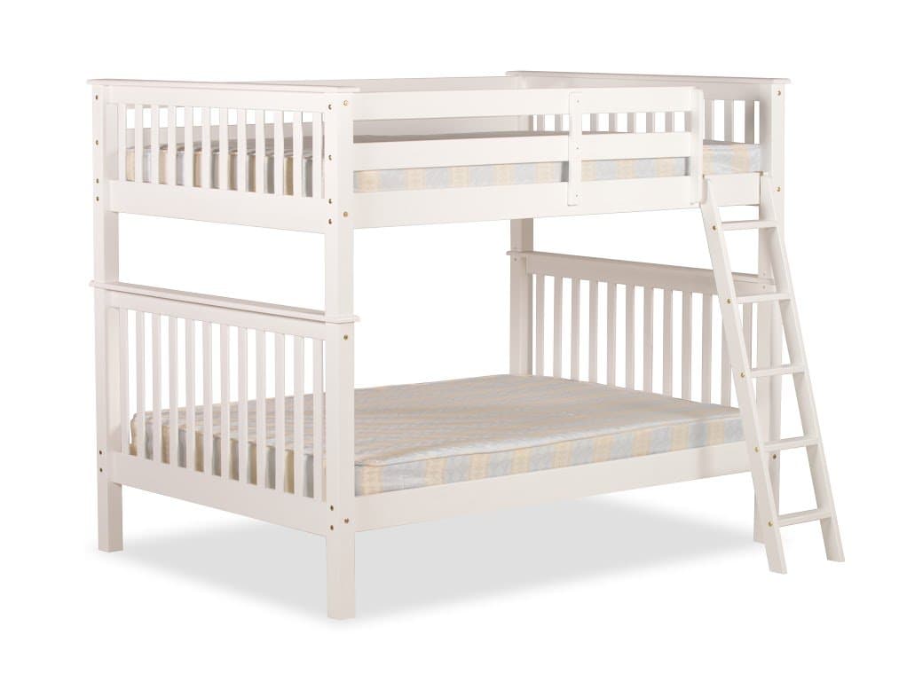 4'0 OVER 4'0 MALVERN BUNK BED IN WHITE WITH 2 FLEX 1000 MATTRESSES