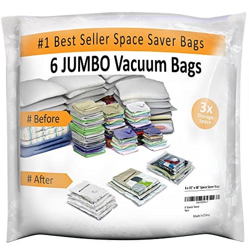 6 Jumbo Space Saver Bags - Vacuum Storage Bundle