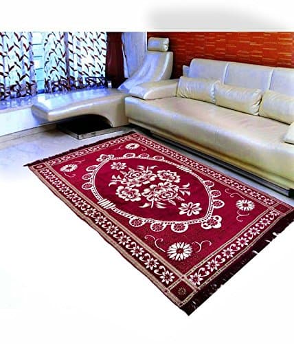 GoHome Polyester Carpet - 60"x84", Maroon