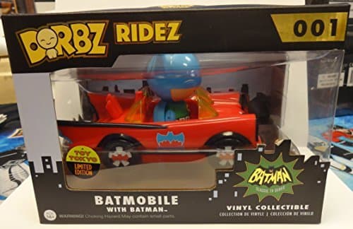 2015 Comic Con Excusive Dorbz Ridez Red Batmobile with Batman by Toy Tokyo