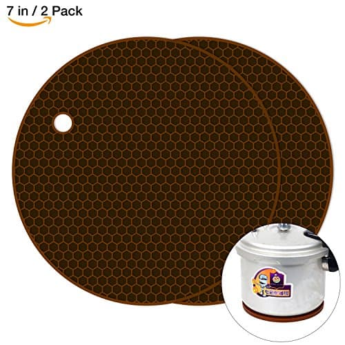 Silicone Pot Holder 2 Pack, Circular Cup Insulation Mat, Flexible And durable, Heat Resistant HB-GJD/Round/Brown/2 Pcs