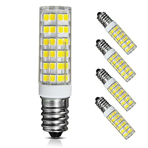 6W E14 LED Light Bulb, Cool White 6000K, 60W-75W Halogen Bulb Equivalent, 800LM, Dimmable, AC110V 120V, 360° Beam Angle (4 Pack)