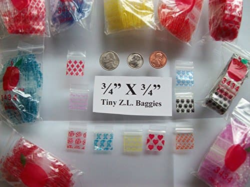 Tiny Re-Sealable Baggies-1,000-3/4"wX3/4"h.MixedPrints.WePick'em.