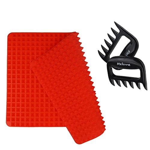 Mehome BBQ Meat Pulled Pork Shredder Claws +Silicone Non-stick Healthy Cooking Baking Mat with Pyramid Surface-16 Inches X 11.5 Inches