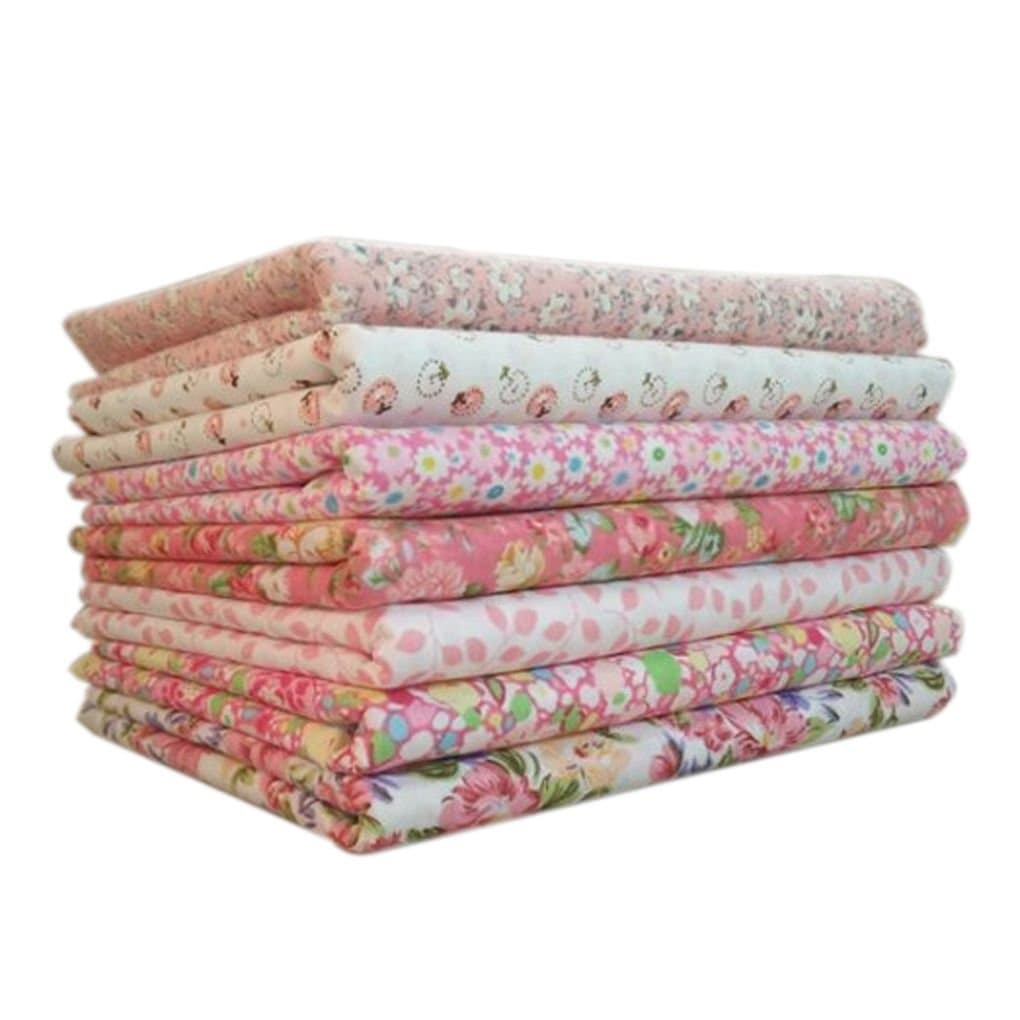 7pcs/Set Cotton Fabric for Sewing Quilting Patchwork Home Textile Pink Series Tilda Doll Body Cloth 25CM X 25CM