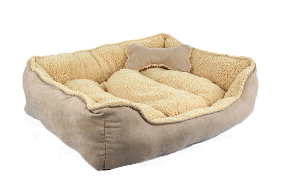 Pet Small/Medium Dogs Soft Short Plush Bones Cotton Bed Nest Mat