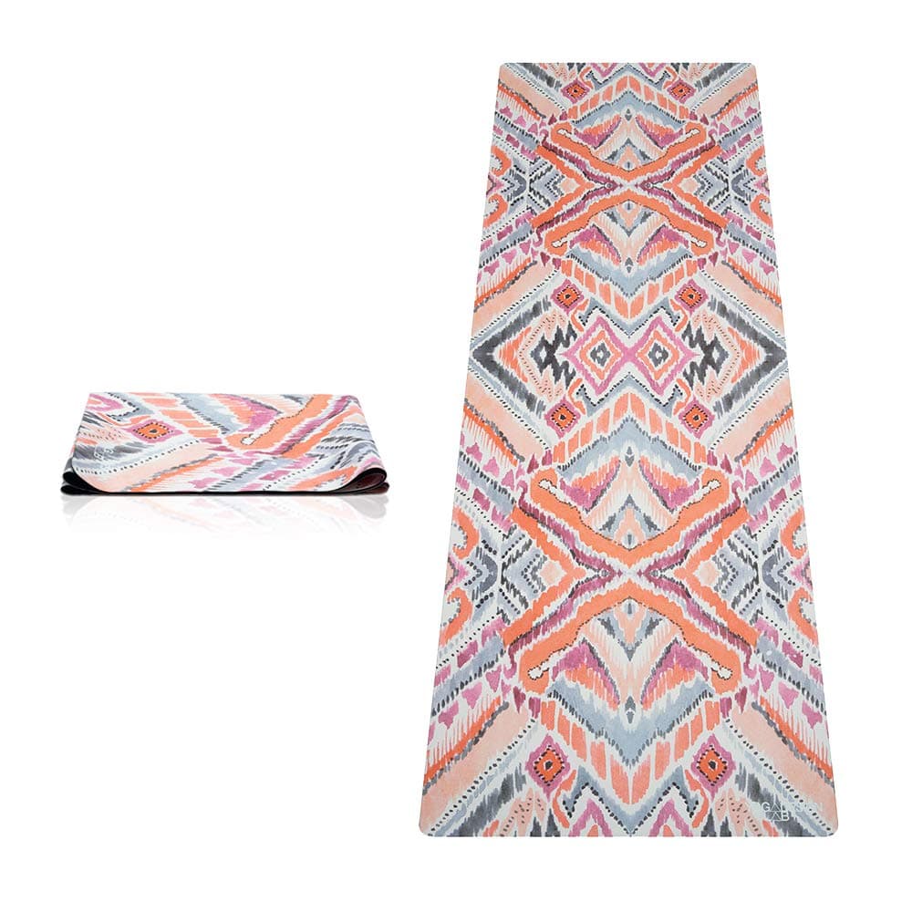 YOGA DESIGN LAB | The Travel Yoga Mat | 2-in-1 Mat+Towel | Lightweight, Foldable, Eco Luxury | Ideal for Hot Yoga, Bikram, Pilates, Barre, Sweat | 1mm Thick | Includes Carrying Strap! (Java)