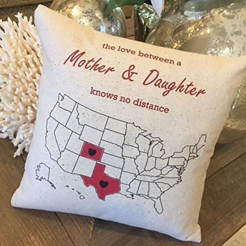 Mother and Daughter Map Pillow Free Customization