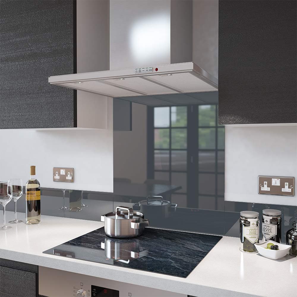 Glass Splashbacks Anthracite Grey - Made by Premier Range in 90cm Wide x 50cm High