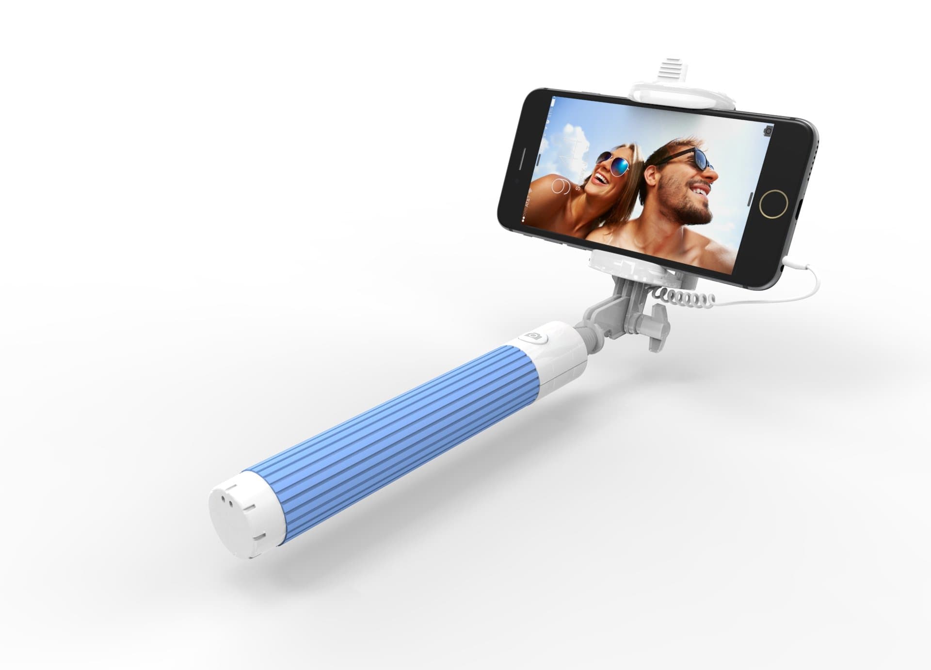 Selfie Stick, Vivi Foldable Self-portrait Monopod Extendable One-piece Selfie Stick with built-in Remote Shutter With Adjustable Phone Holder for iPhone 6, iPhone 6 Plus, iPhone 5 5s 5c, Android, Blue