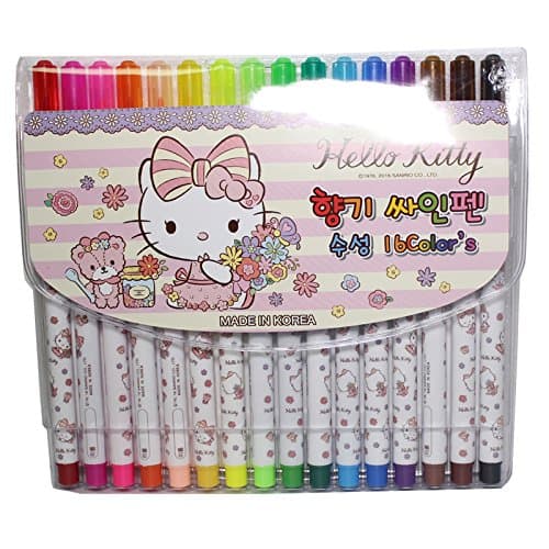 HELLO KITTY Scented Felt-Tip Water-Based Pen - 16 Colors Sets