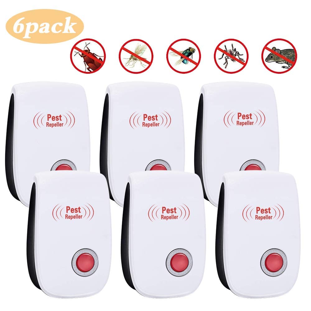 Vegkey Ultrasonic Pest Repeller, 6 pack Electronic Plug In, Mouse and Rat Repeller, Pest Control Insect and Spider Repellent Mice Repellent For Mosquitos, Flies, Roaches, Rats, Mice