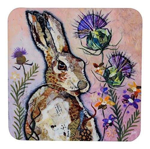 Dawn Maciocia Scottish Hare &amp; Thistle Coaster Table Mat