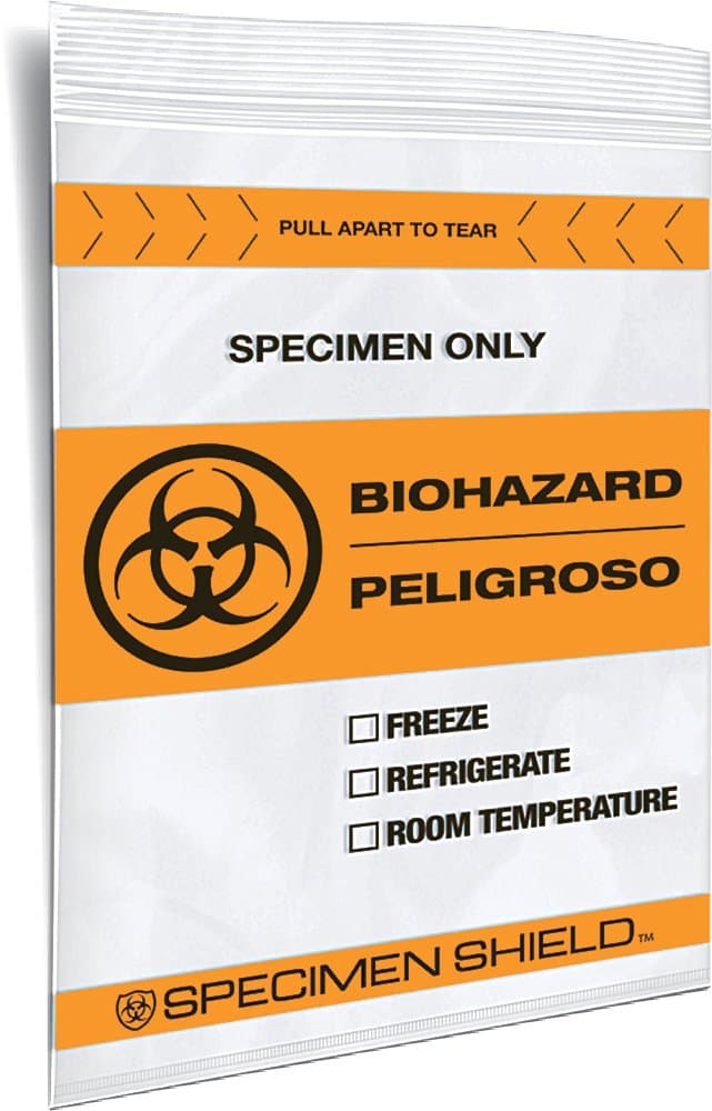 Interplas CZSB10-B Specimen Lab Bio Transport Bag without Back Flap, 10" Length, 8" Width (Case of 1000)