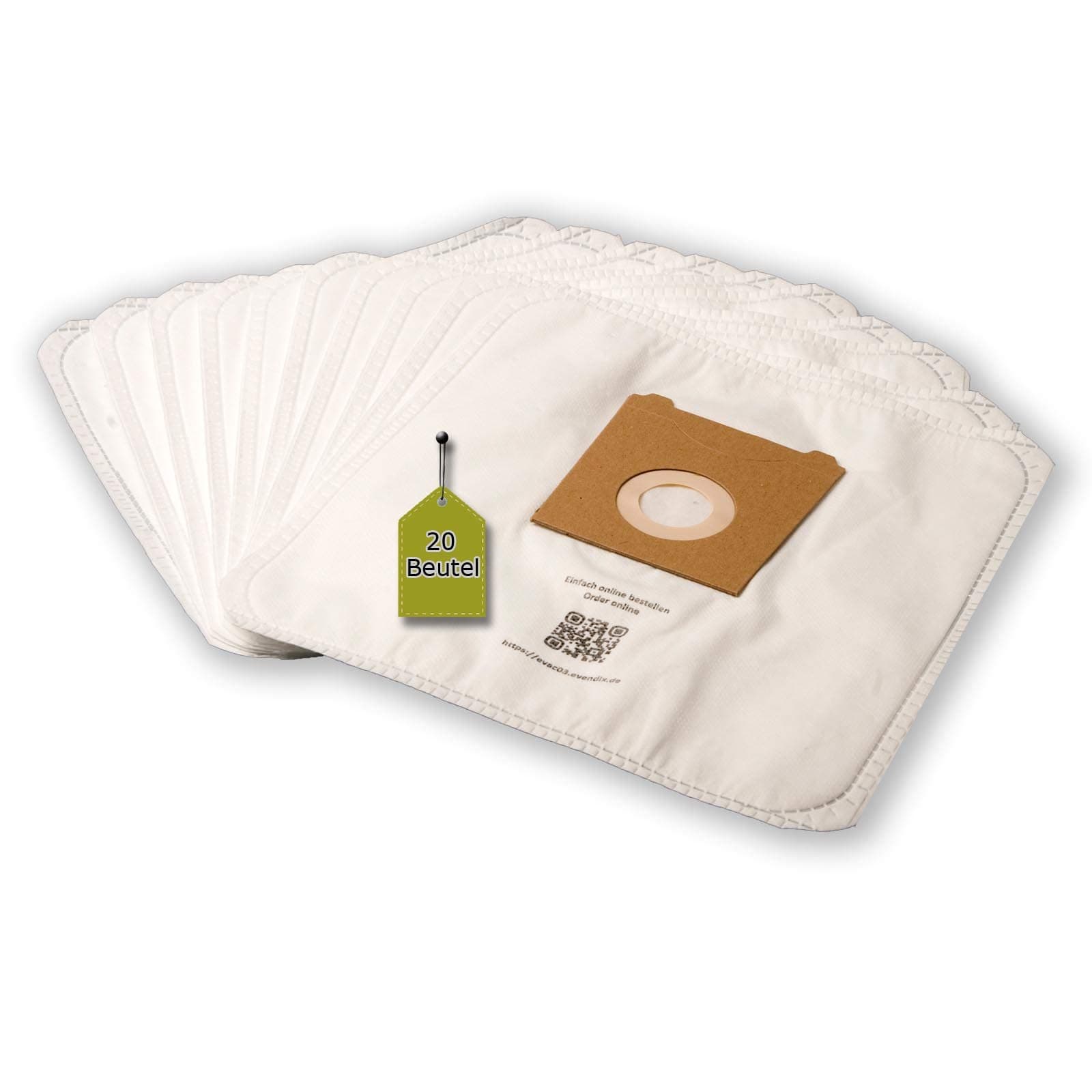 eVendix Vacuum cleaner bag suitable for Siemens VSQ4GP1264 Q 4.0 | 20 dust bags + 2 micro-filters | Similar to original bags: VZ 52 AF EFD, type D, E, F
