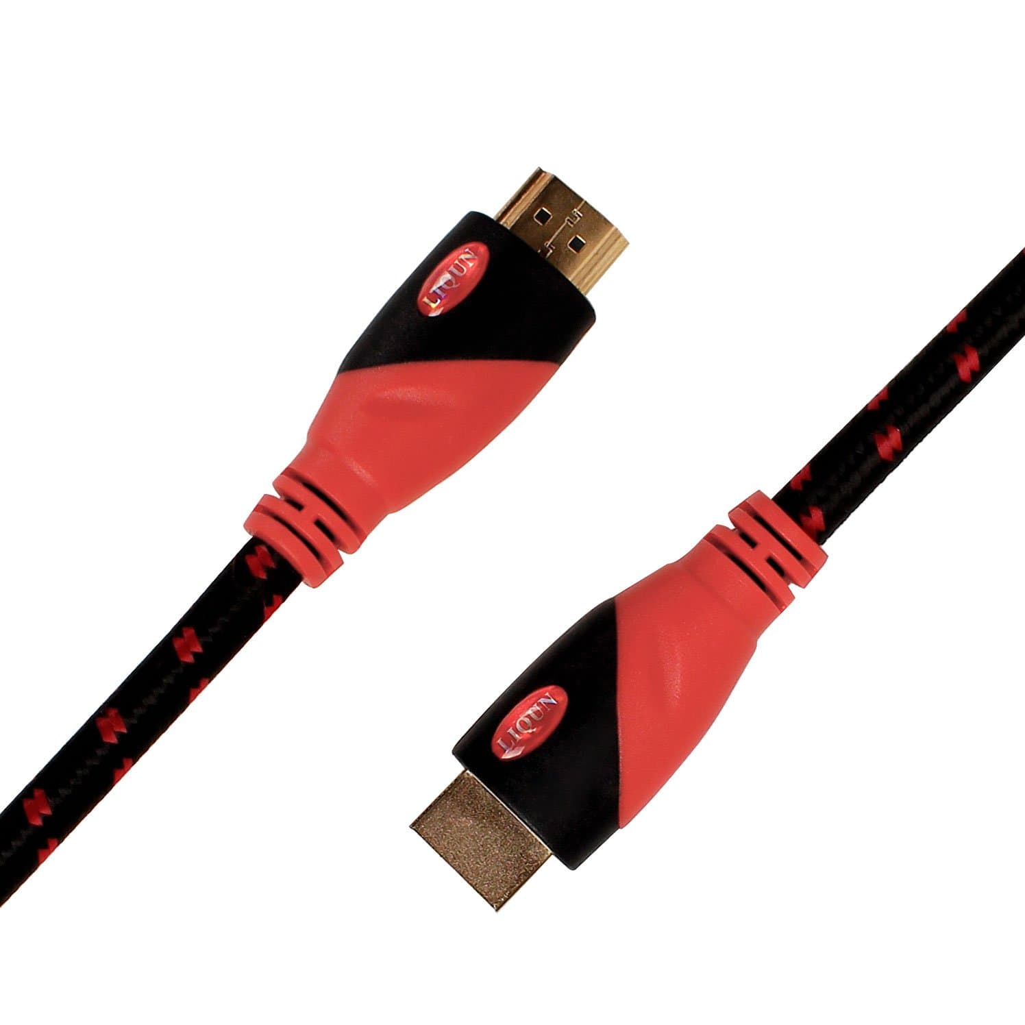 4K HDMI Cable 15 ft - High-Speed HDMI 2.0 Red & Black Braided Cable 18 Gbps - Support Ethernet 4K 3D 2160p 1440p 1080p UHD and Full HD, for DVD, TV, Home Theater, Blu-ray Player (15 FT)