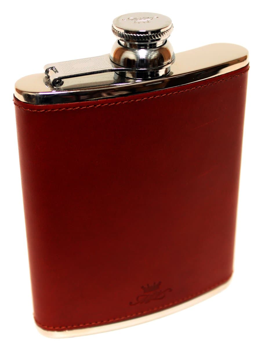 6oz Hip Flask Chestnut Leather