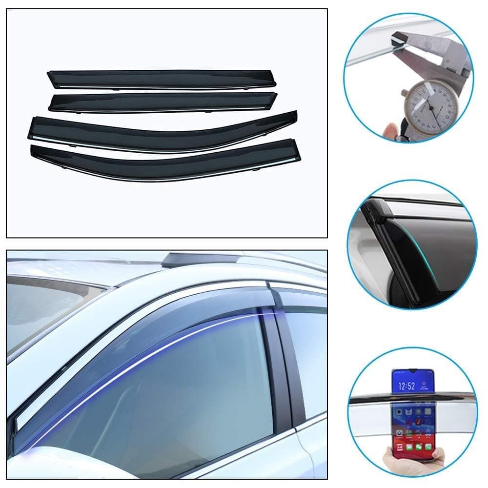 Tape-On Outside-Mount Side Window Wind Deflectors fit for COROLLA 2014-2018 Window Sunny Rain Visors Awnings Sunny Rain Guard for TO-YOTA Vent Smoke Sun Visors (Size : TO-YOTA YARIS 2014-2018)