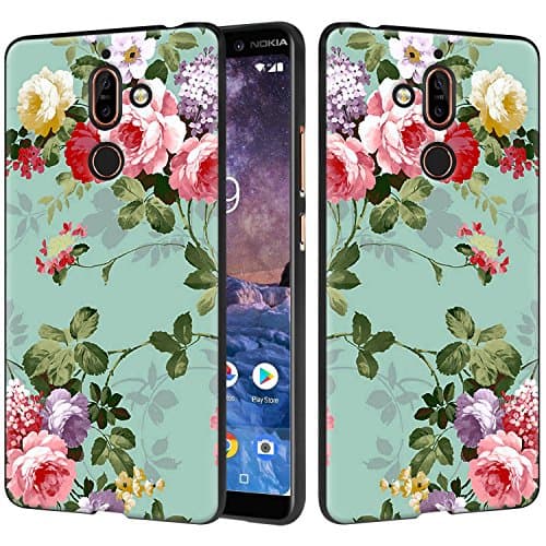 Nokia 7 Plus Case, Lacass Slim Air Armor Thin Fit Silicone Gel Soft TPU Bumper Durable Flex and Easy Grip Protective Case for Nokia 7 Plus - Peony