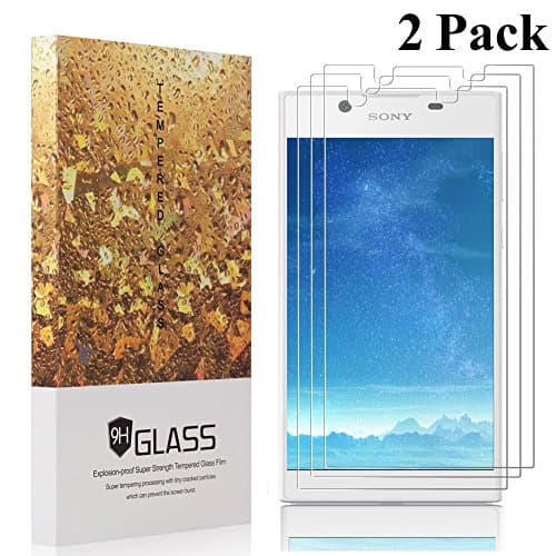 Sony Xperia L1 Screen Protector,[2 Pack] YMAKSI Case Friendly High Definition Clear Anti Shatter Tempered Glass Screen Protector, Lifetime Replacement Warranty