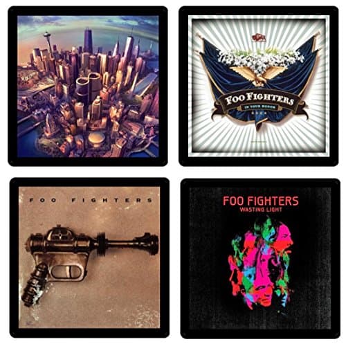 Foo Fighters Coaster Gift Collection #1 - (4) Different Album Covers Reproduced Onto Absorbent, Soft, Drink Coasters