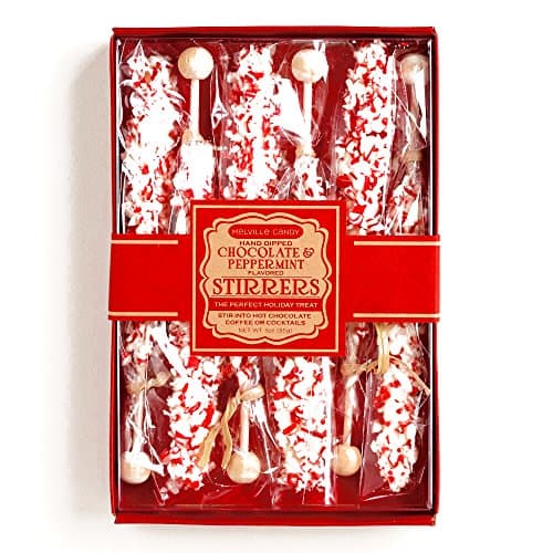 White Chocolate Peppermint Hot Cocoa Stirrer Gift Set (2 Unit Per Order) - Perfect Christmas Gift for the Holidays