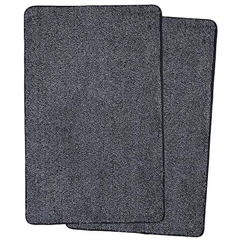 Domani Microfiber Mudtrap Super Absorbent Floor Mat with Nonslip Backing, 22-1/2 by 36-Inches, Black/Gray (2-Pack)