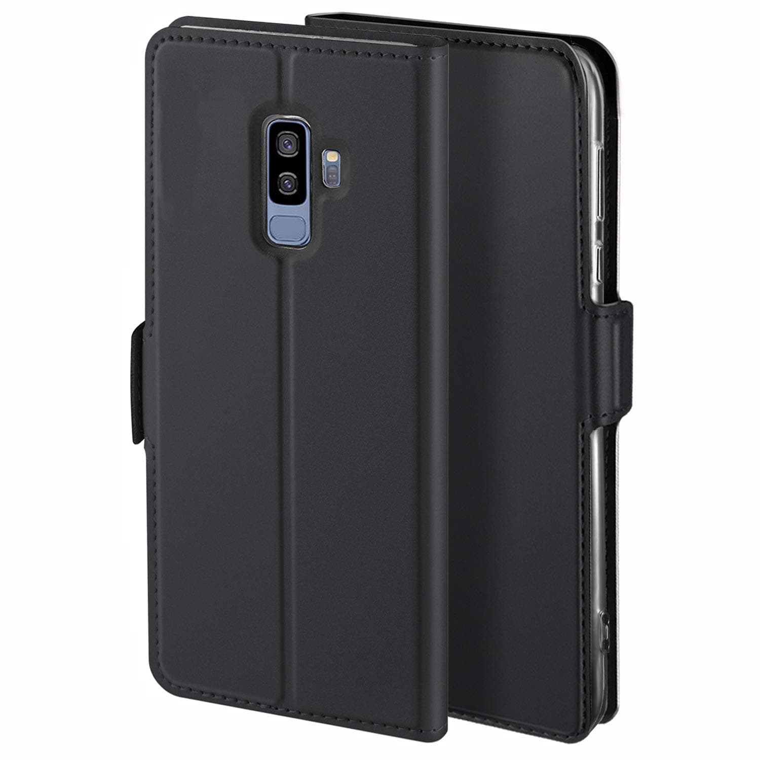 YATWIN Case Compatible for Samsung Galaxy S9 Plus case, Premium PU Leather with Wallet Card Slot Magnetic Closure Flip Case Cover for Samsung Galaxy S9 Plus Cases - Black