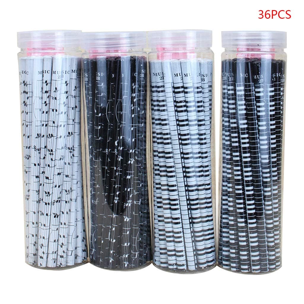 36pcs Musical Note Pencil B Standard Pencil Stationery Set for School Student Prize Gift by BLINGYING (Random)