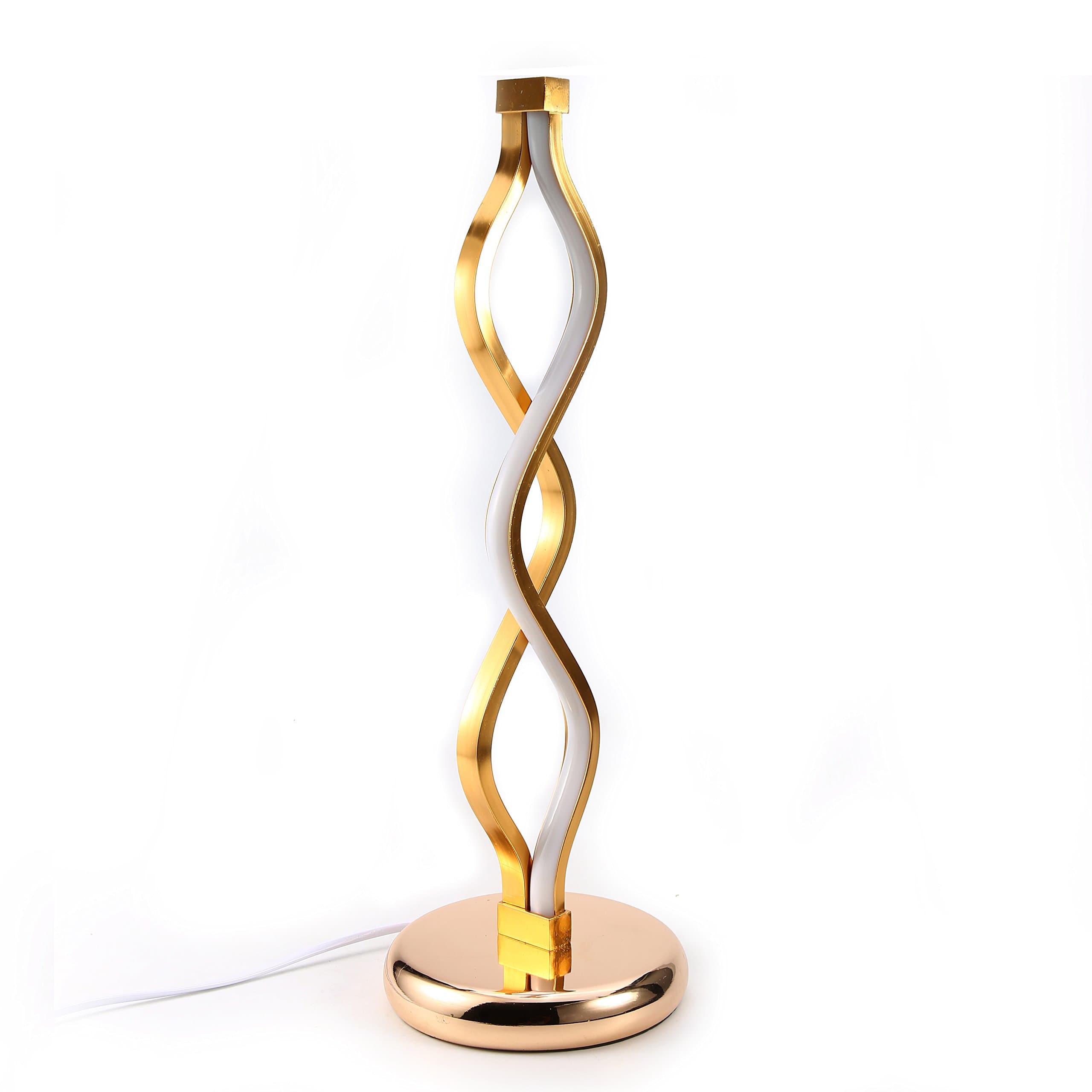 European LED Eye Protect Table Light,Twist Wave LED Table Lamp， Bedroom Table Lamp Desk Light for Living Room Study Room Bedroom,UK Plug Electric