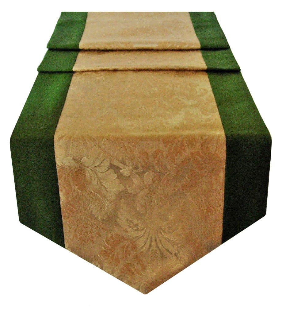 Table Runner Thai Silk & Cotton - Green