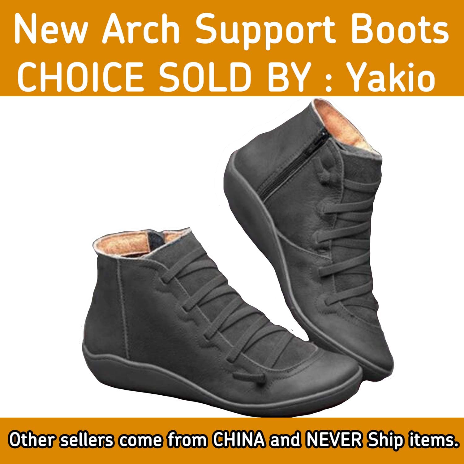 Yakio 2019 New Arch Support Boots (9, Grey)