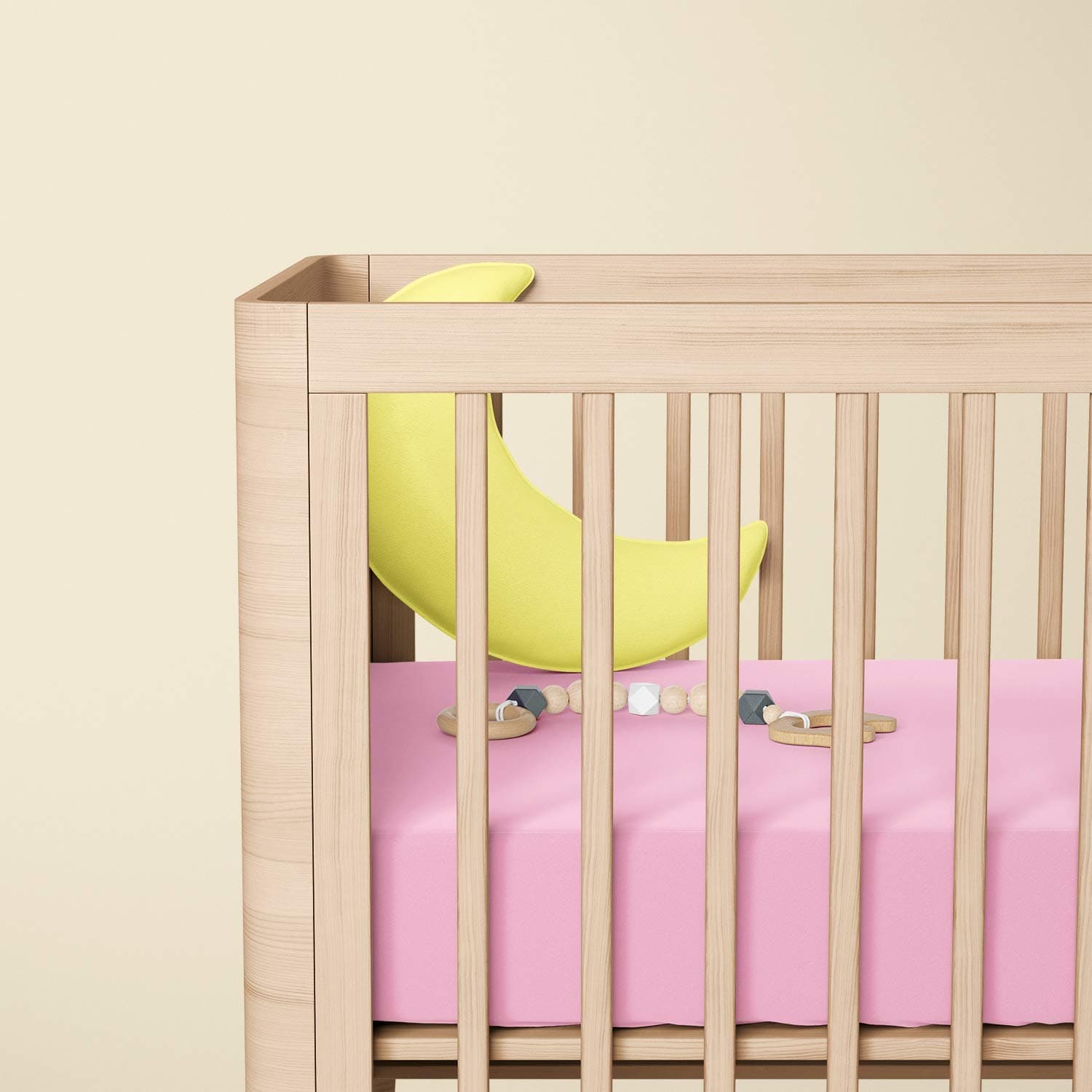 Mini Cot Bed Sheets Fitted 100x50 | Space Saver Mattress Sheet | 4 Way Stretch Soft Bedsheet Hypoallergenic Elasticated Breathable Fitted Cot Sheets (Single Pack, Pink)