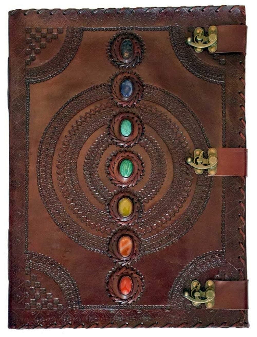 leather diary With 7 Stone 10 x 13 Inch