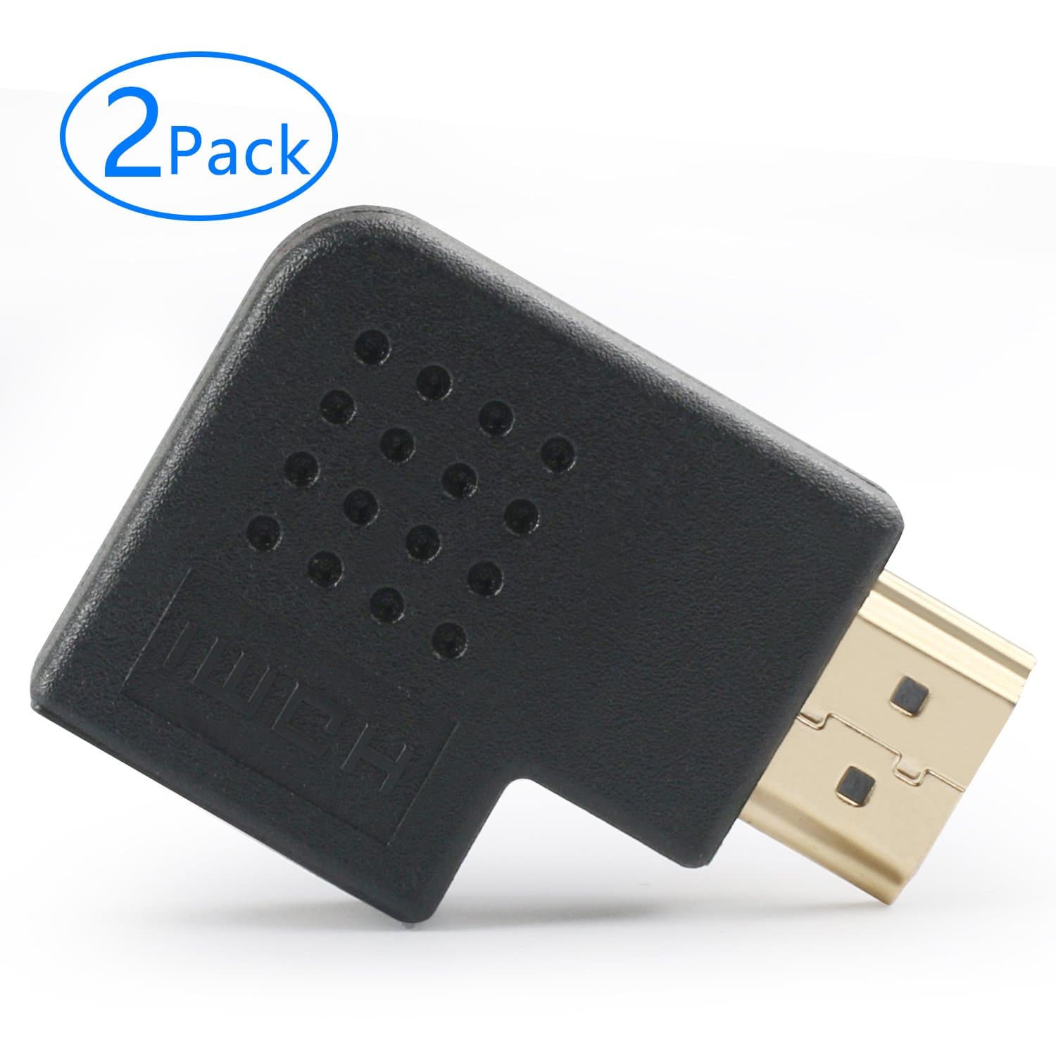 Tainston 90 Degree HDMI Adapter(2 Pack) Vertical Flat Right HDMI Adapters Connector Male to Female