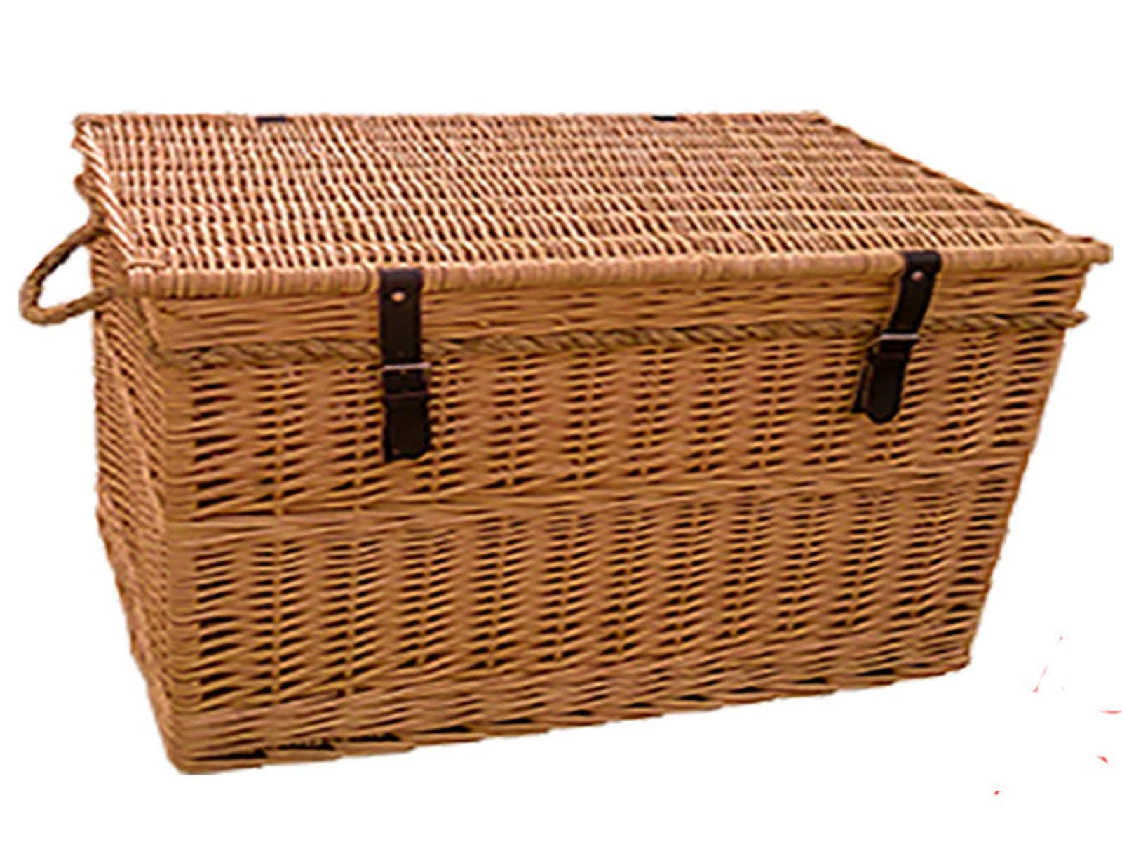 Choice Baskets Buff Willow Wicker Chest Hamper Trunk Laundry Bedroom Toy Box Shoes Hallway (28": L 72 cm x W 52 cm x H 52 cm)
