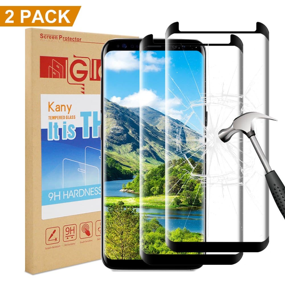 2 Pack Samsung Galaxy S8 Screen Protector, Kany 0.25 mm 9H Hard Glass Protective Foil Display Protective Glass for Samsung Galaxy S8