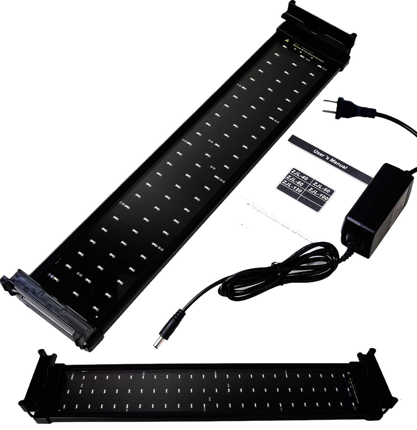 JCGT Aquarium Light, Fish Tank Light with Extendable Brackets, White and Blue LEDs.