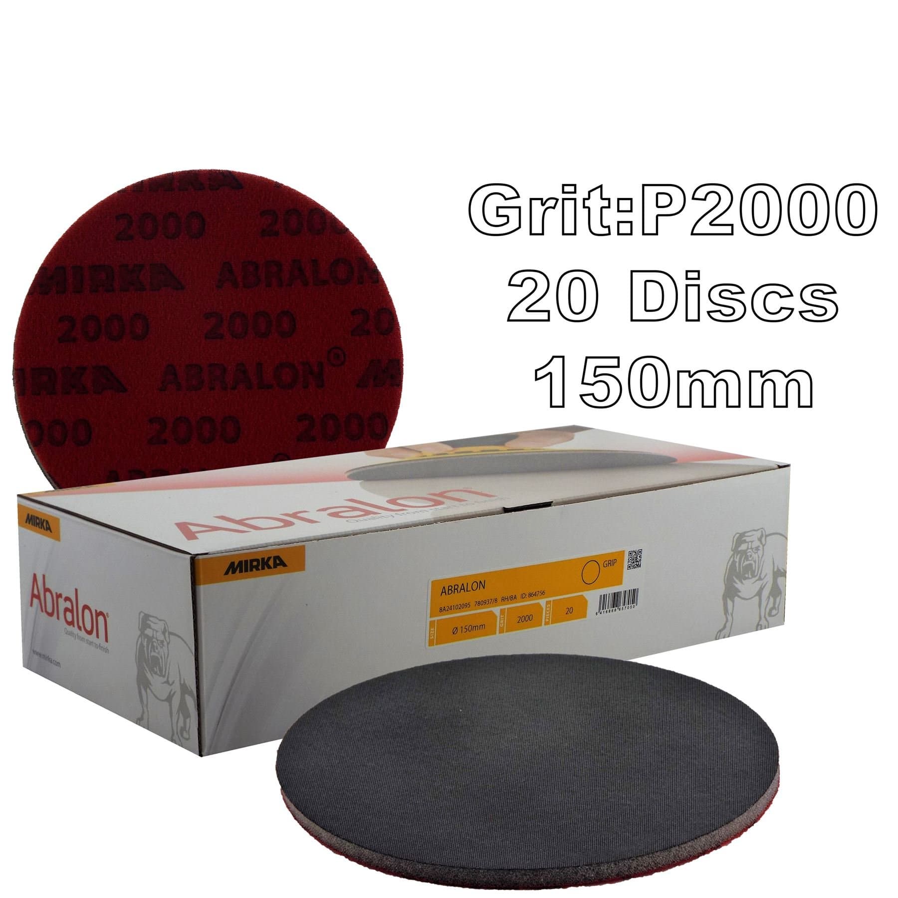 Mirka Abralon 150mm 6" P2000 Grit Hook'N'Loop HookIt Sanding Disc/Pad Sand Foam Machine Pad For Aluminium/Hard wood/Mild steel/carbon steel/Non-ferrous metal/Paint sanding/Stainless Steel/Primer