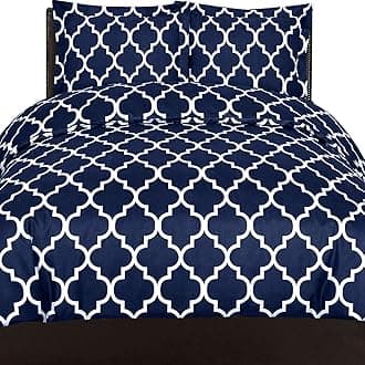 King Printed Duvet-Cover-Set Navy - Brushed Velvety Microfiber - Luxurious, Comfortable, Breathable, Soft & Extremely Durable - Wrinkle, Fade & Stain Resistant - Hotel Quality By Utopia Bedding (King, Navy)