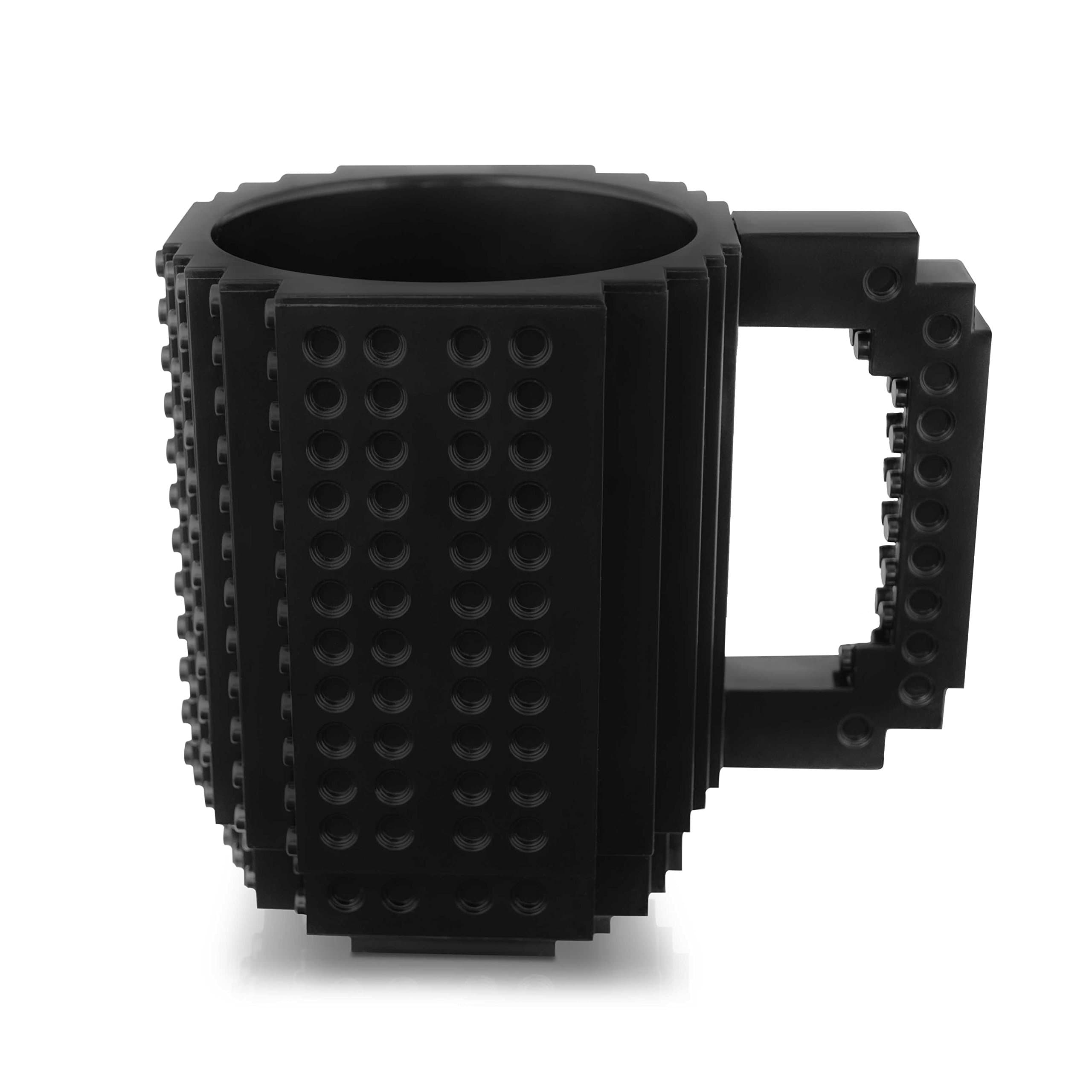 DIY Coffee Mug "Building Bricks" Design - Black approx. 350 ml - Coffee cup for building blocks - Grinscard
