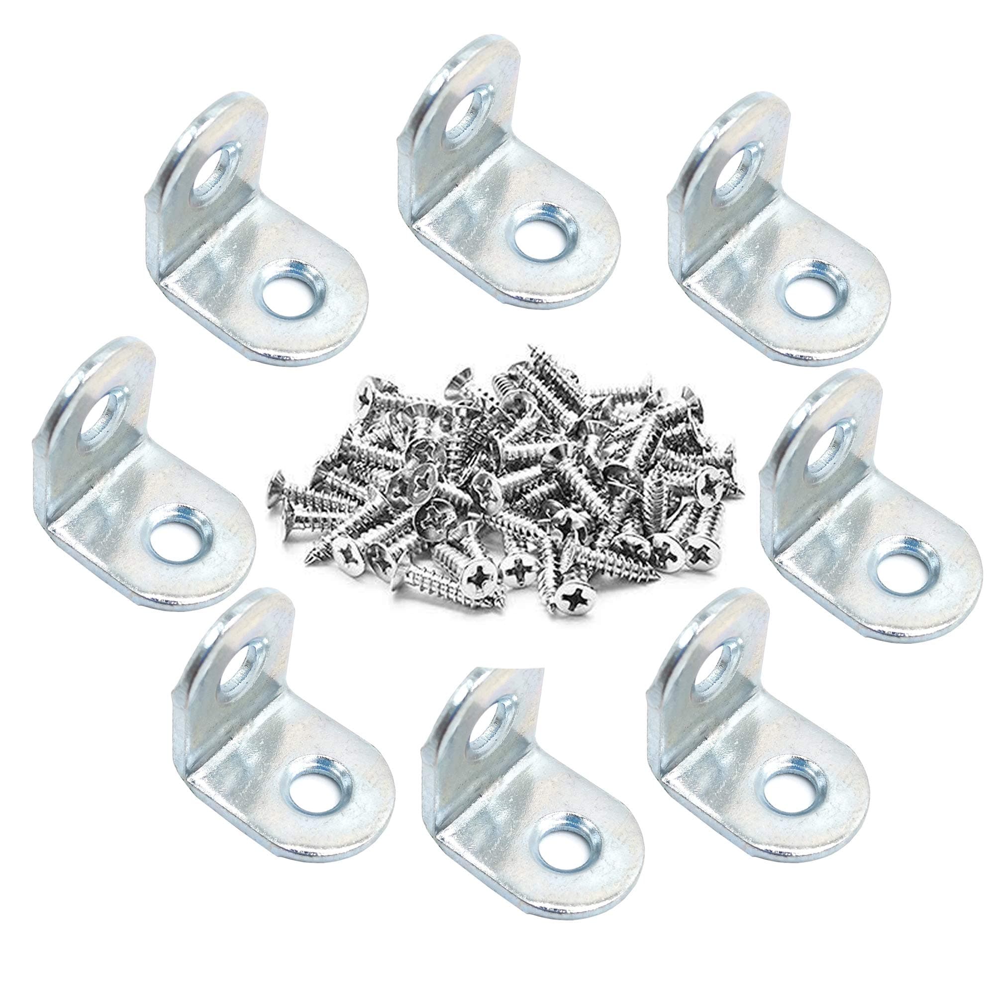 Lofekea 80 Pack Corner Angle Bracket,20mm x 20mm Corner Brace Silver Tone Joint Bracket Fastener with Screws