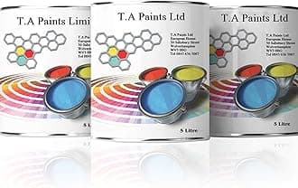 T A Paints Ltd Two Pack Epoxy Resin Garage Floor Paint 3 In 1 Primer Sealer Protect Heavy Duty 2k Industrial Factory Floor Coating for Concrete Stone Brick (5L Black)