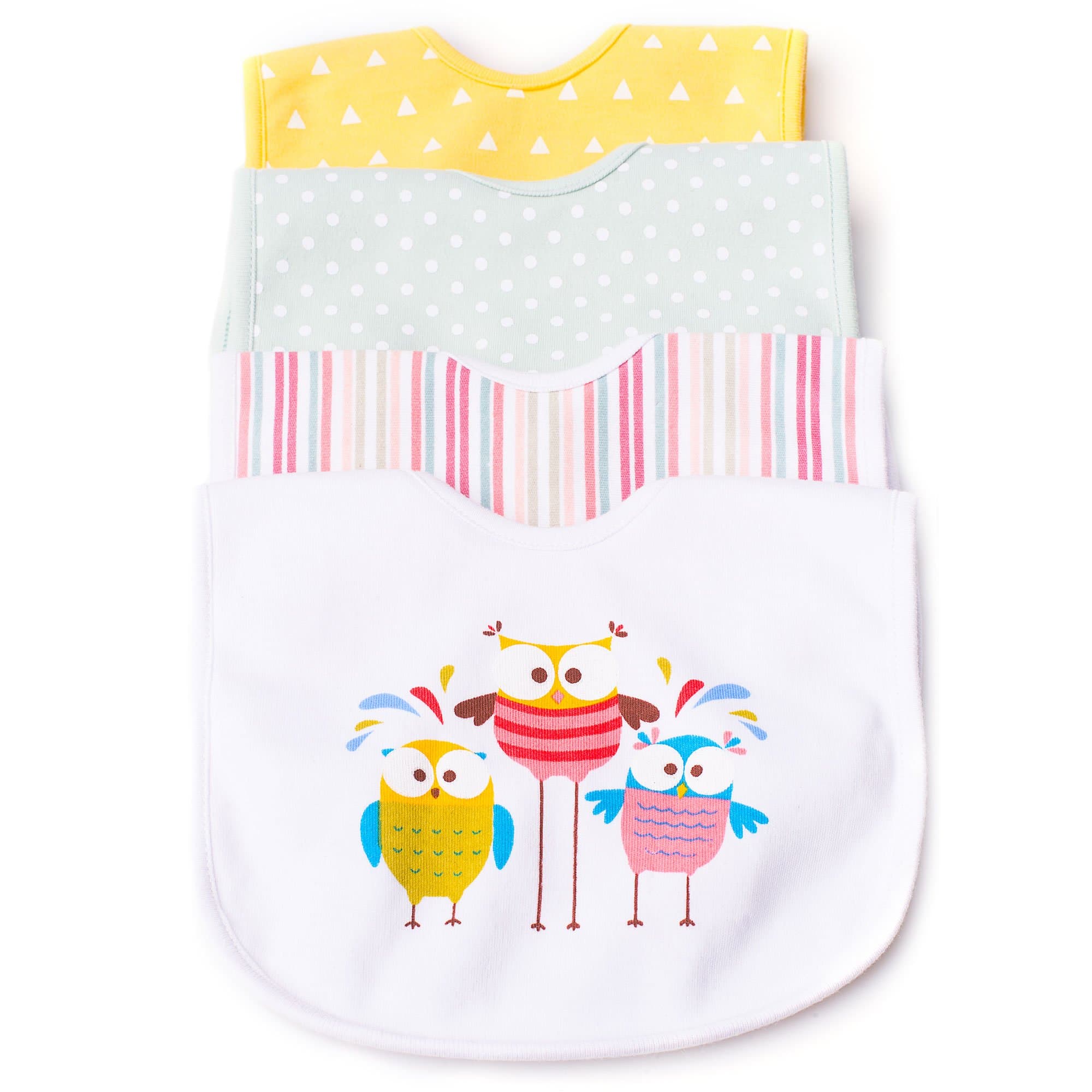 Super Soft Baby Bibs - Triple Layer Waterproof Bibs - Pack of 4 Premium Quality Gift Set for Drooling and Teething -Hypoallergenic,Absorbent and Chic Designs for Boys & Girls