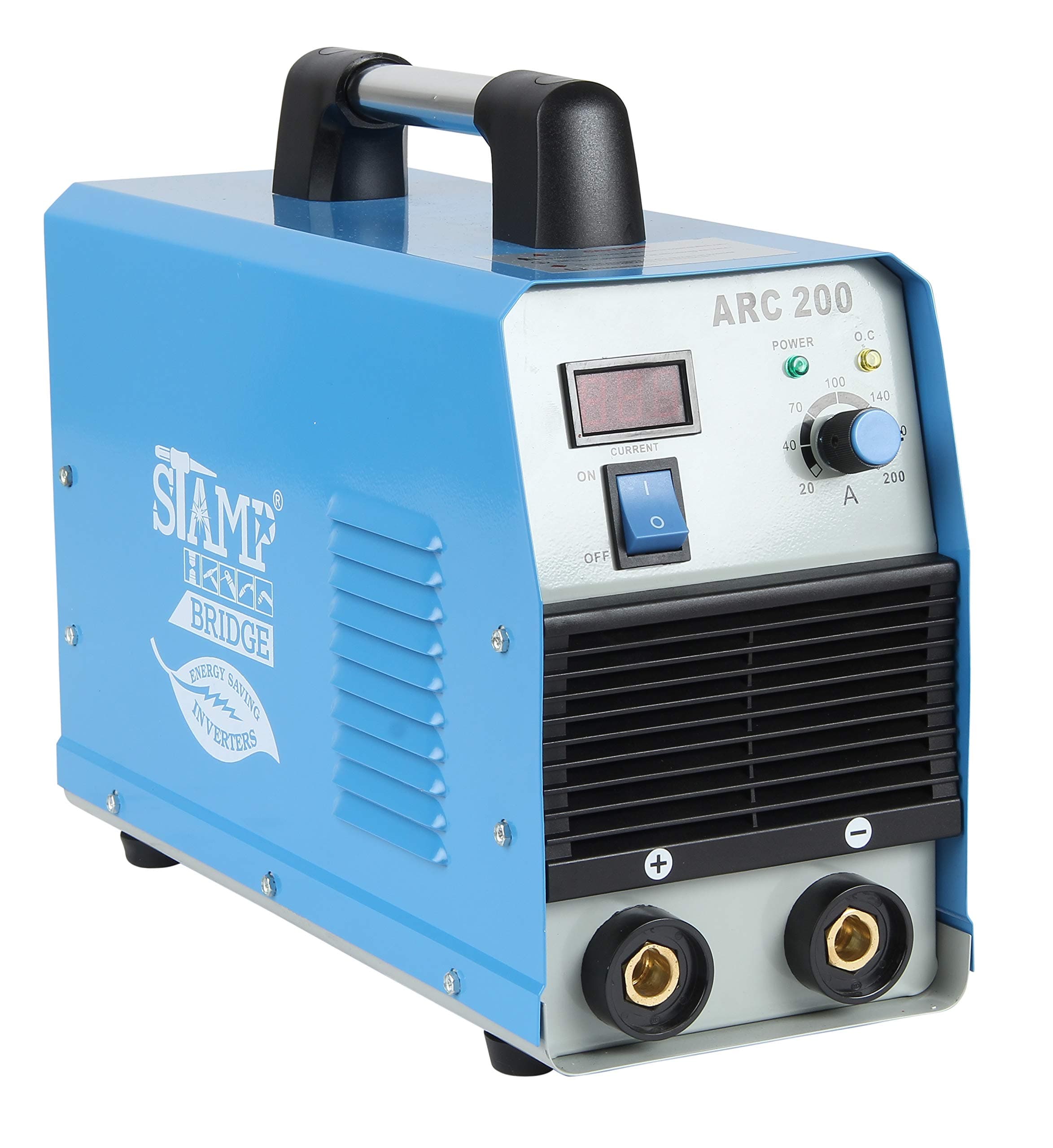 Stamp Bridge Arc 200 - MOSFET TYPE Welding Machine,with standard accessories, Single Phase 230 Volts, 200 A (Blue)