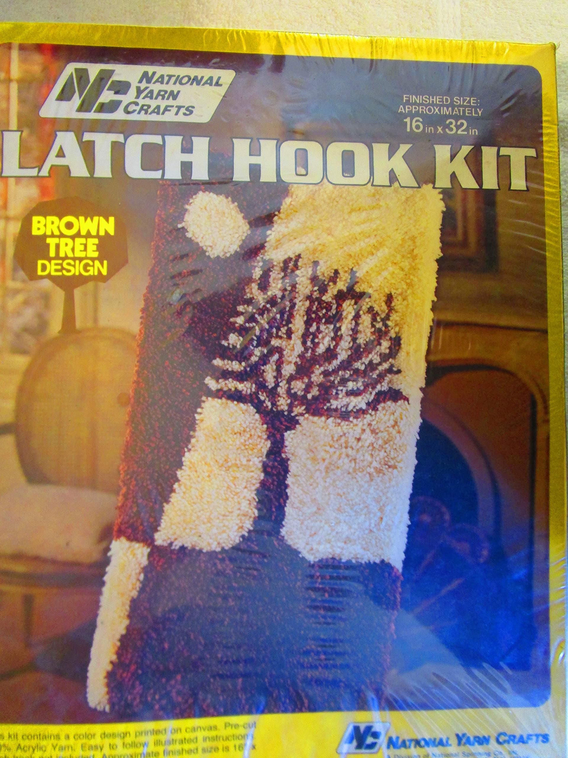 Vintage National Yarn Tree " Brown Tree Design " Latch Hook Kit # R118