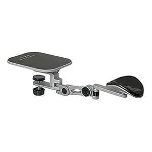 Desk Clamp Arm Rest w/Mousepad, Silver