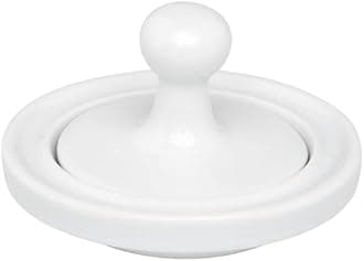 HIC Flying Saucer Mortar and Pestle Grinder, Porcelain, White