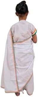 BookMyCostume Tri Colored Tricolor Saari Independence Day Indian Patriotic Girls Fancy Dress Costume 5-6 years